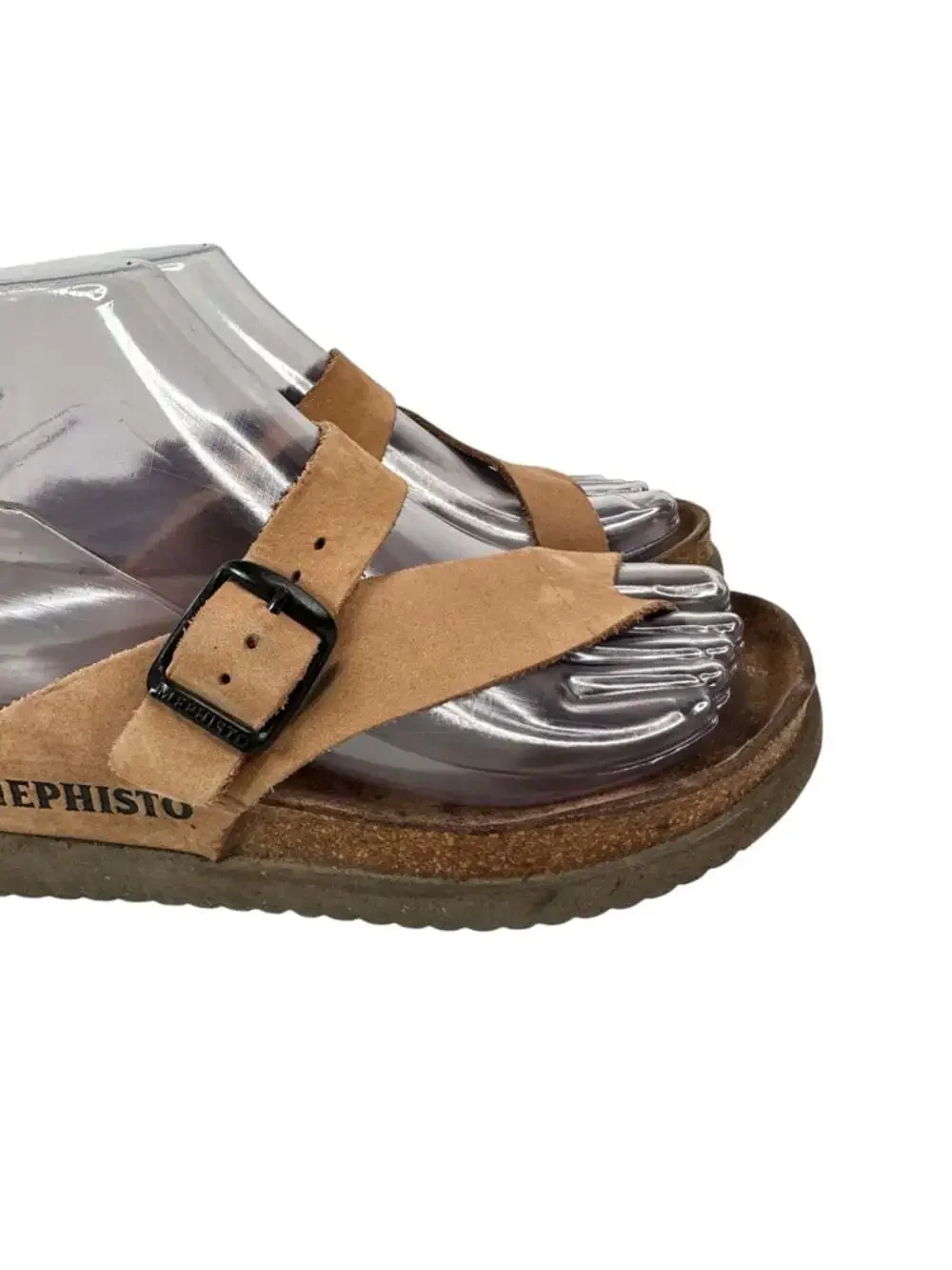 Mephisto Helen Sandals Beige Suede Cork Comfort Walking Travel Euro 36